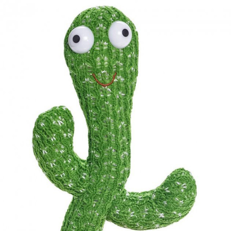 Танцюючий кактус співаючий 120 пісень з підсвічуванням Dancing Cactus TikTok іграшка Повторюшка кактус