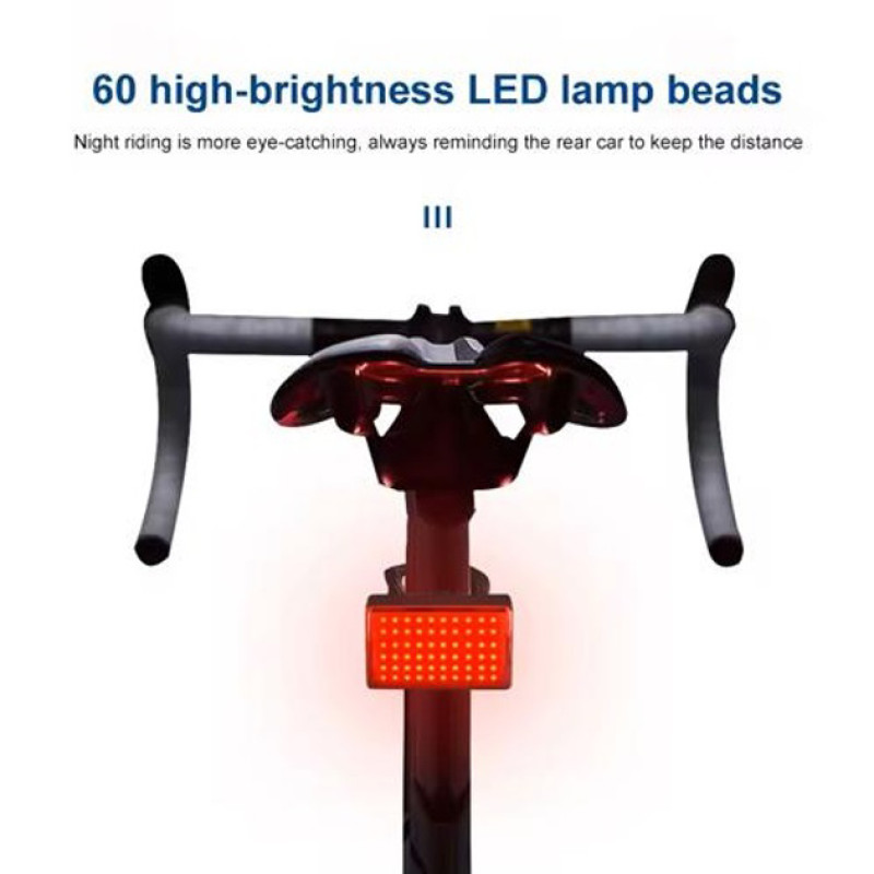 Велоліхтар MY-2105-60LED, Велосипедний ліхтар з функцією мигалки, Світлові сигнали для велосипеда