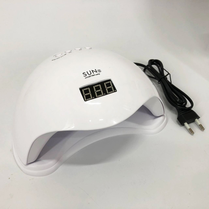 Лампа для манікюру Sun 5 nail lamp FD93-1 led для сушіння гель лаку з таймером для домашнього використання