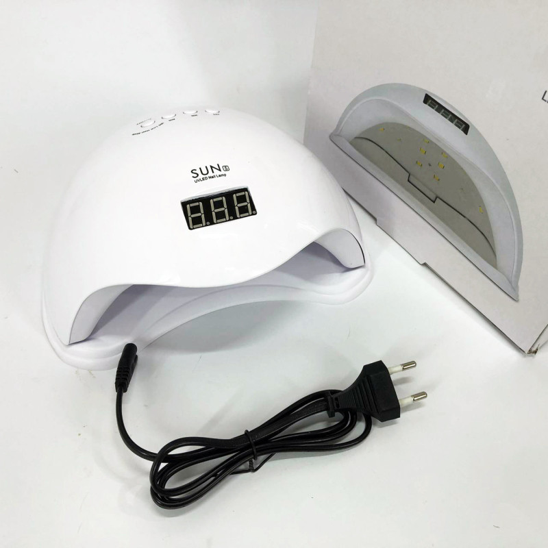 Лампа для манікюру Sun 5 nail lamp FD93-1 led для сушіння гель лаку з таймером для домашнього використання
