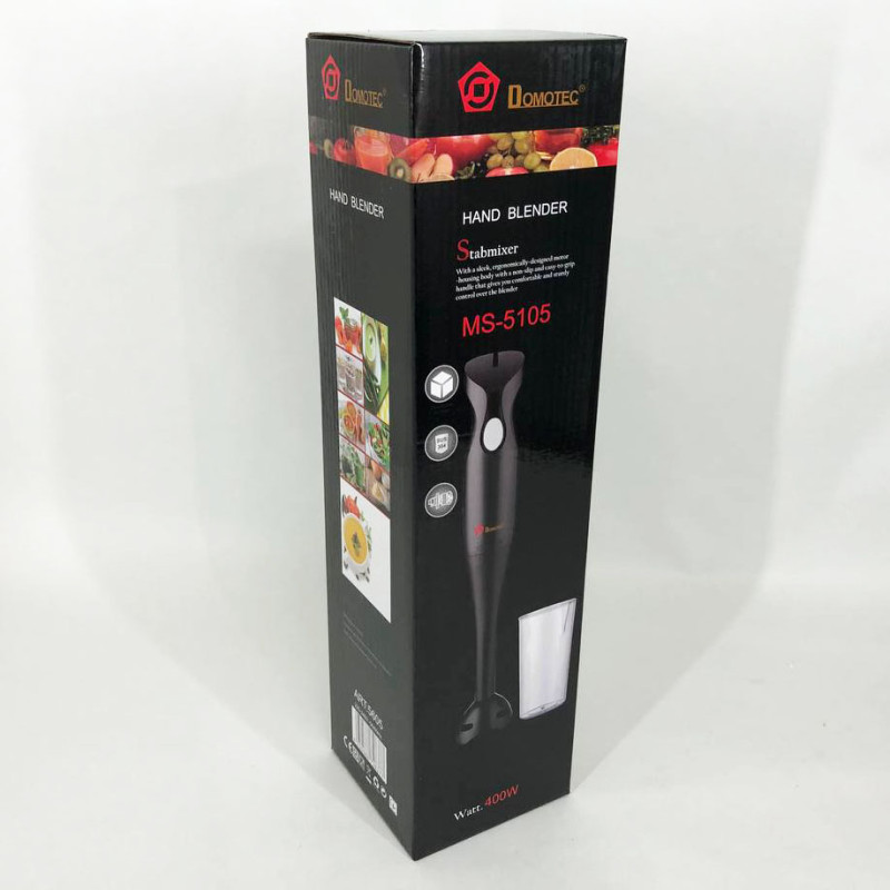 Блендер DOMOTEC MS-5105 (занурювальний, 400Вт, пластик, + стакан)