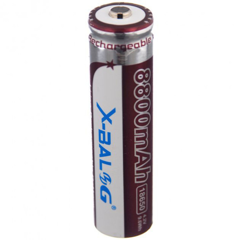 Літієвий акумулятор 18650 X-Balog 8800mAh 4.2V Li-ion літієва акумуляторна батарейка для ліхтариків