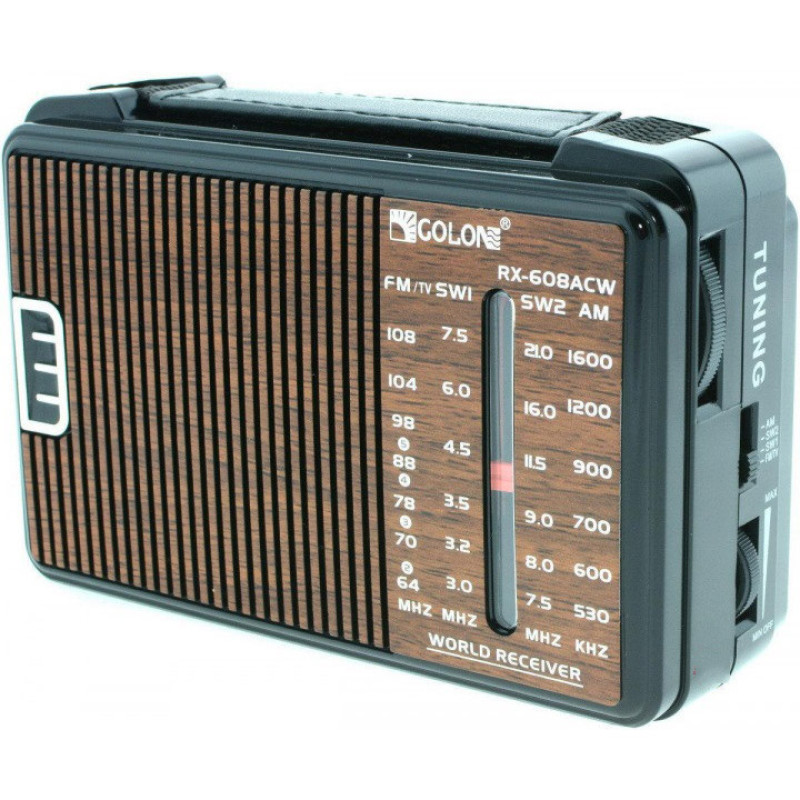 Радиоприемник GOLON RX-608 всеволновый на батарейках + поддержка USB/microSD/MP3/WMA