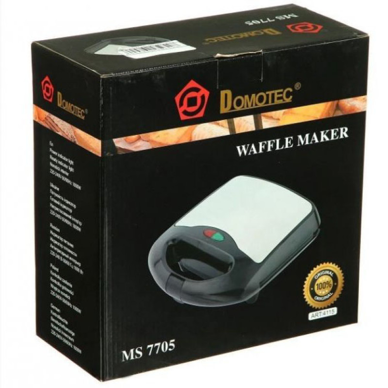 Вафельниця Domotec MS-7705 електрична з антипригарним покриттям 1000 Вт