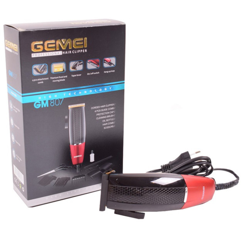 Машинка для стрижки волосся професійна Gemei GM-807, Стильна машинка для стрижки та гоління
