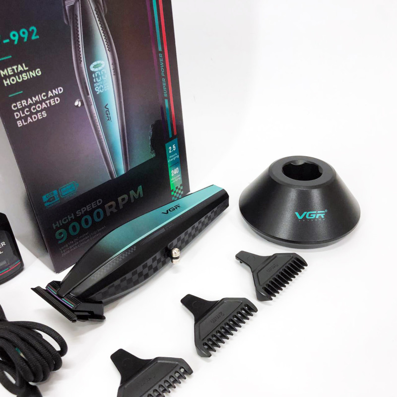 Машинка для стрижки волосся з потужним мотором XPRO VGR V-992 з насадками 1-2-3 мм