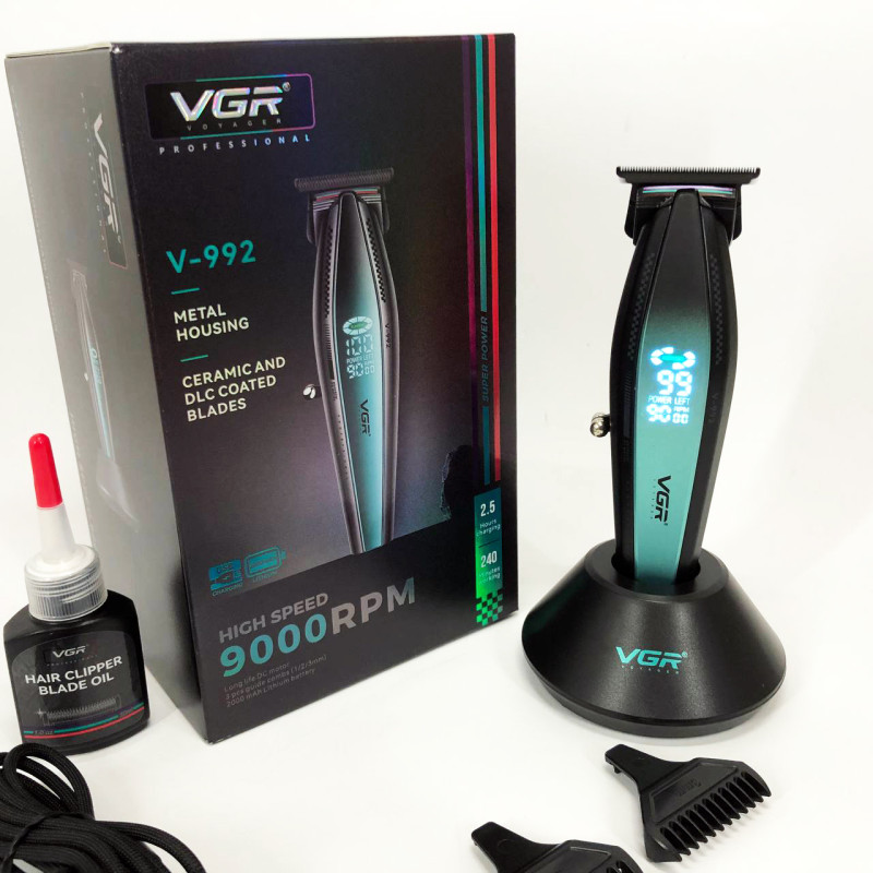 Машинка для стрижки волосся з потужним мотором XPRO VGR V-992 з насадками 1-2-3 мм