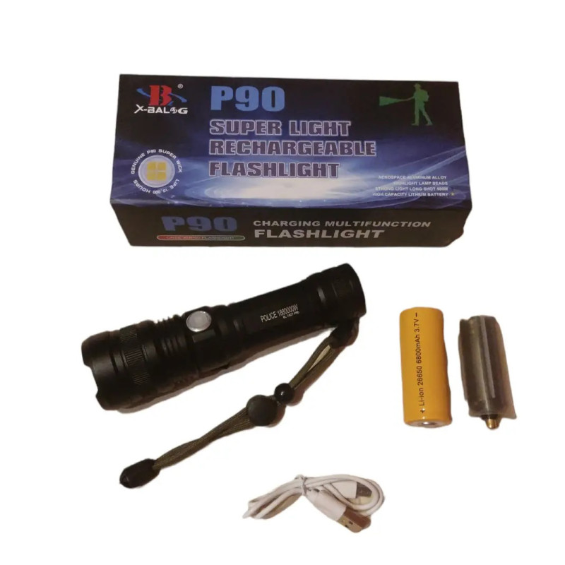 Ручной аккумуляторный светодиодный фонарь Police X-Balog BL-1827-P90