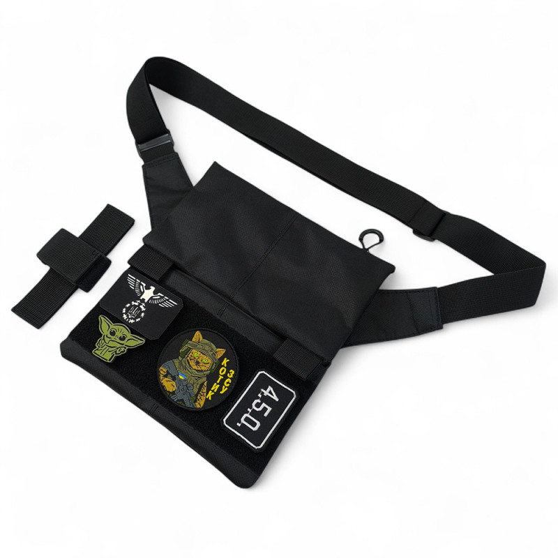 Сумка месенджер З КОБУРОЮ. Сумка з тканини, 3 кишені, патч-панель, Cordura