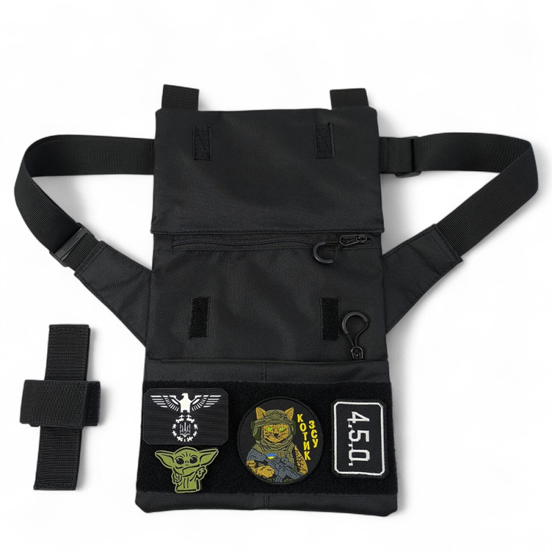 Сумка месенджер З КОБУРОЮ. Сумка з тканини, 3 кишені, патч-панель, Cordura