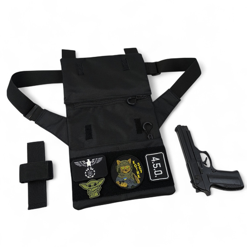 Сумка месенджер З КОБУРОЮ. Сумка з тканини, 3 кишені, патч-панель, Cordura