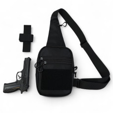 Чоловіча сумка з кобурою Cordura 1000D – 6 кишень, чорна