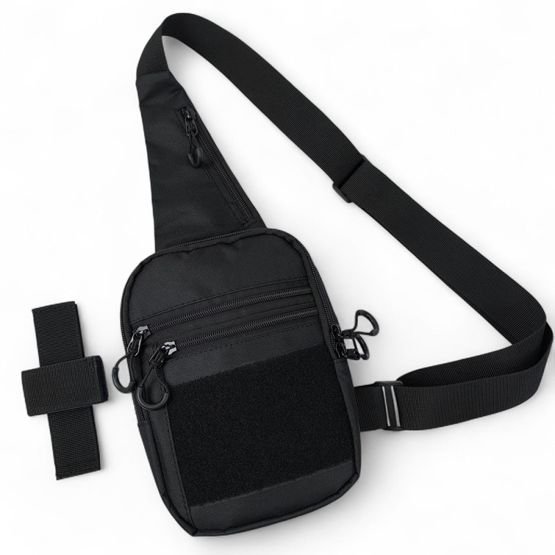Чоловіча сумка з кобурою Cordura 1000D – 6 кишень, чорна
