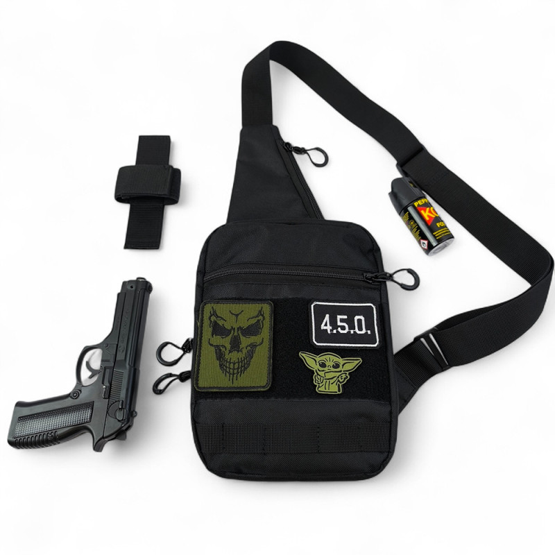 Сумка на плече з кобурою, система MOLLE, патч-панель, Cordura
