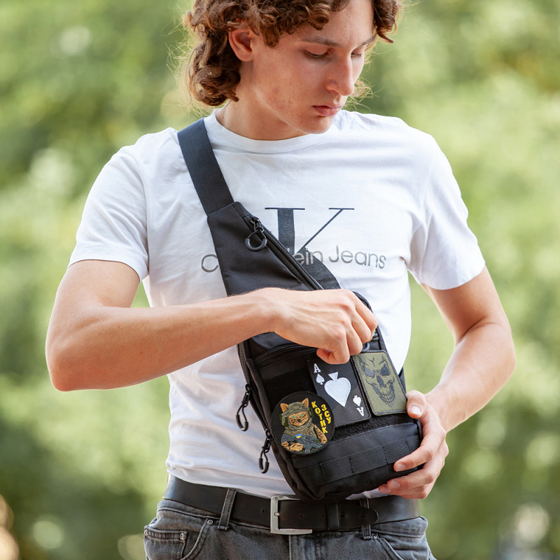 Сумка на плече з кобурою, система MOLLE, патч-панель, Cordura