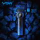 Профессиональная машинка для стрижки волос VGR V-001 BLUE с дисплеем 9000 об/мин и 10 насадками 1,5-24 мм.