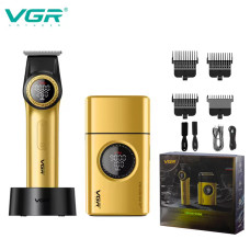 Комплект VGR V‑977 + V‑377 GOLD (тример + електробритва)