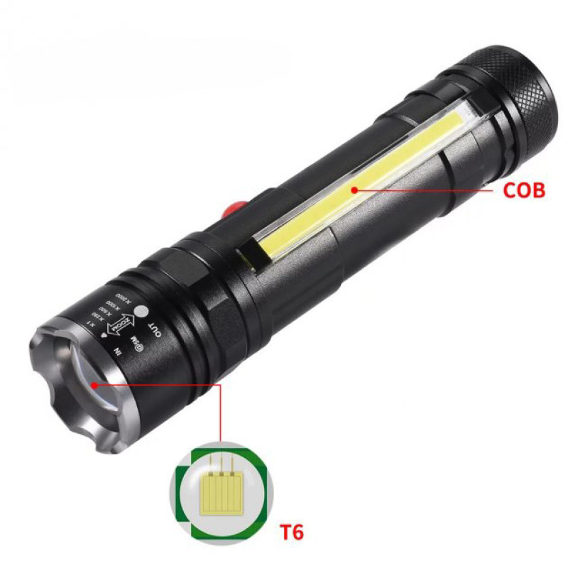 ручной фонарь T6-26+T6+COB