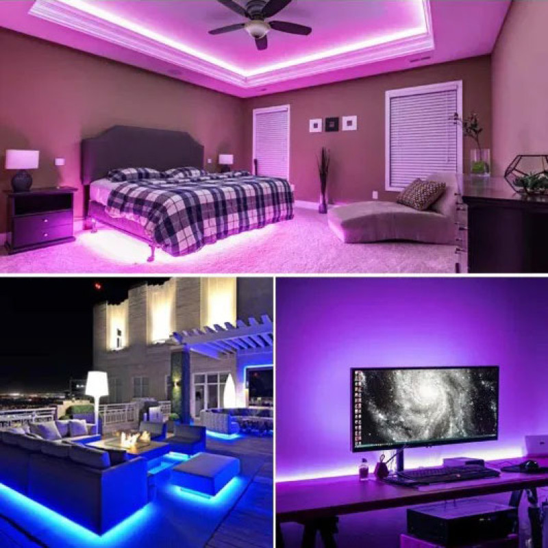 Світлодіодна стрічка SMD 5050 RGB LED 5 м IP65 з bluetooth wifi контролем. USB підключення