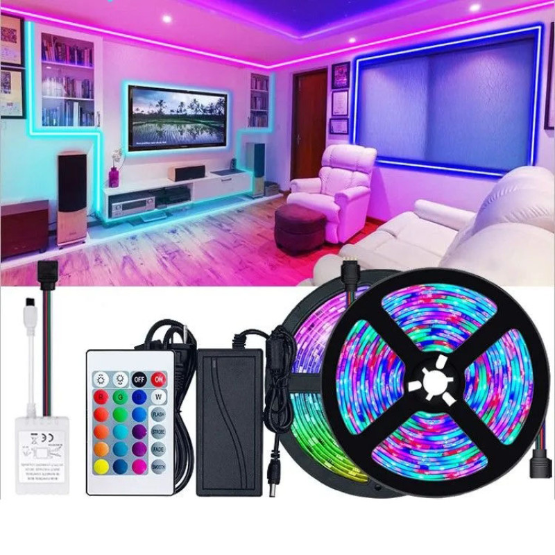 Світлодіодна стрічка SMD 5050 RGB LED 5 м IP65 з bluetooth wifi контролем. USB підключення